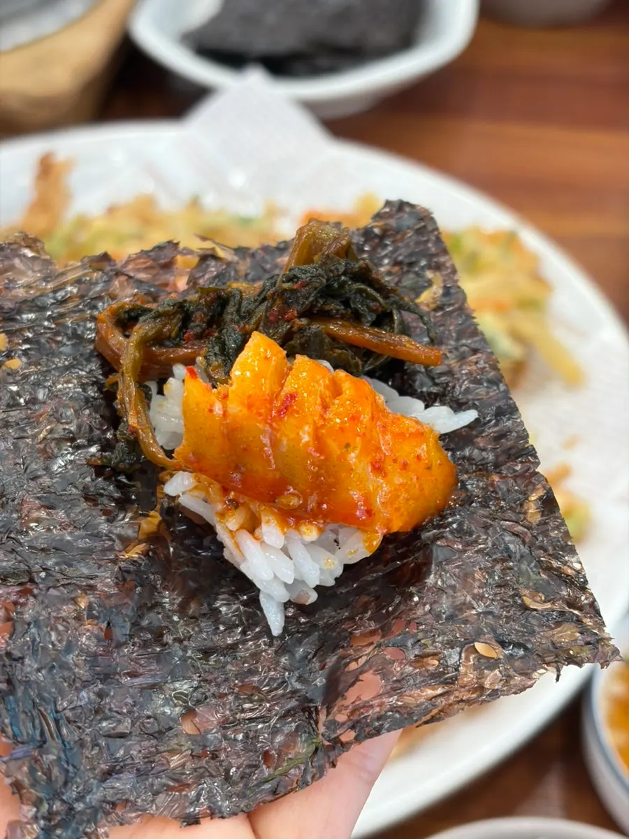 Tofu and dried radish greens inside the kodari-jjim