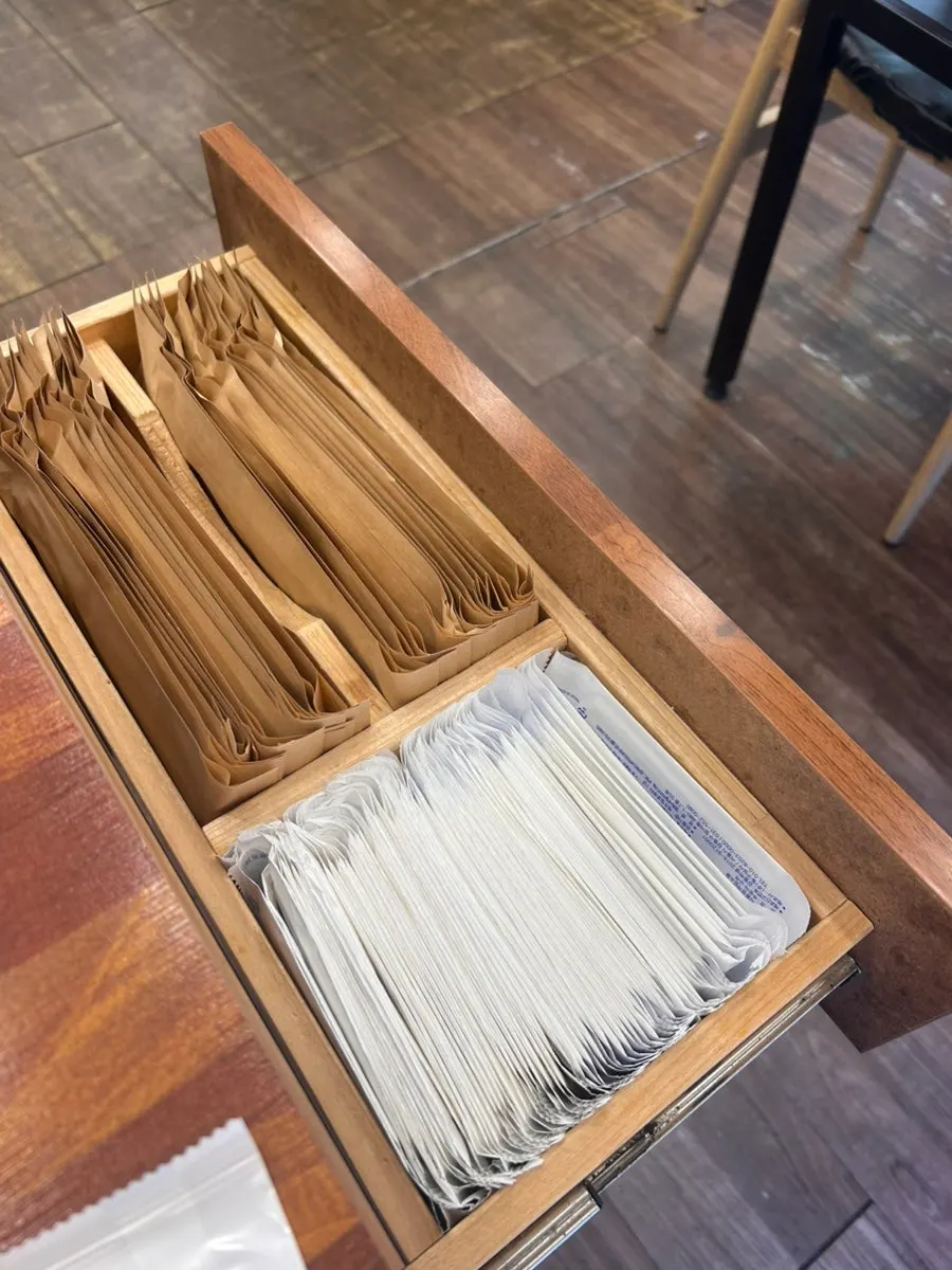 Individually wrapped utensils and wet wipes