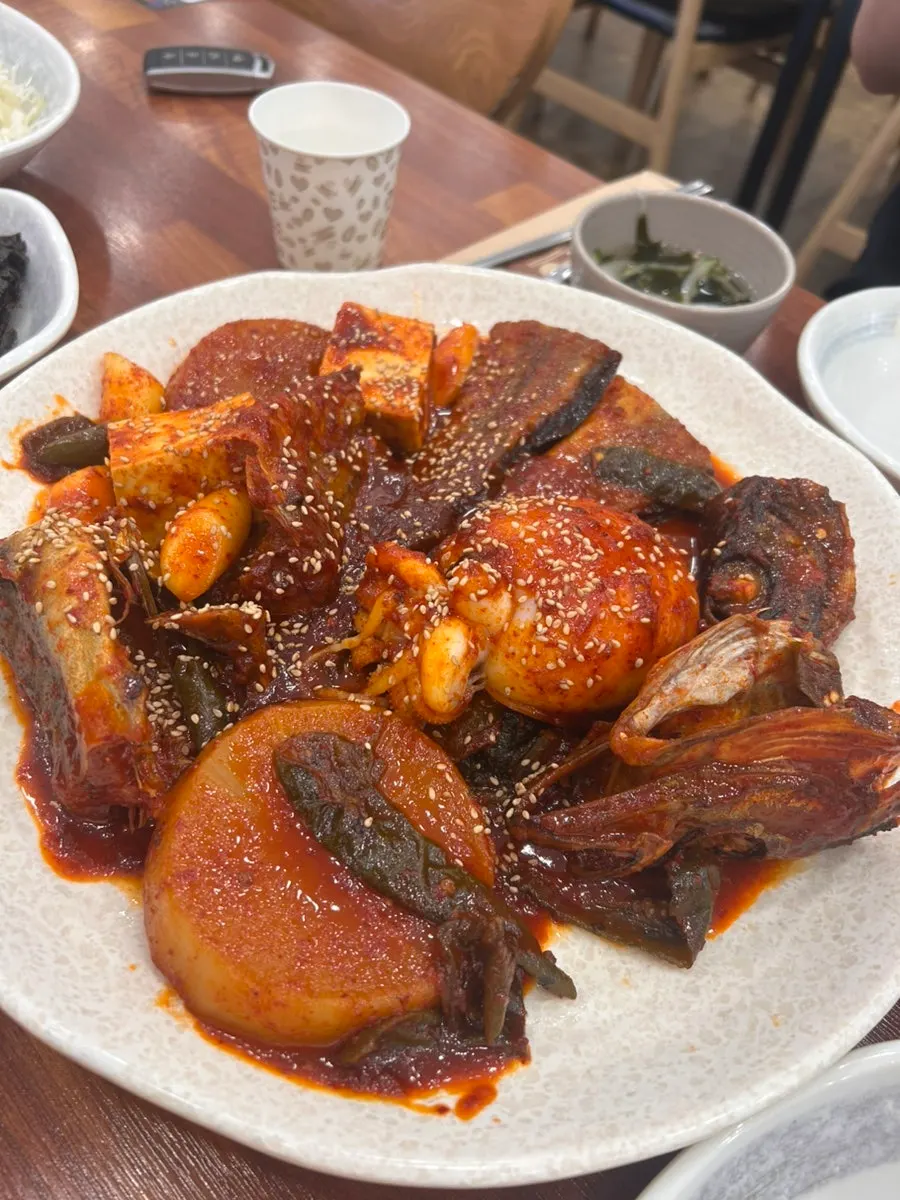 Siraegi braised pollock table spread