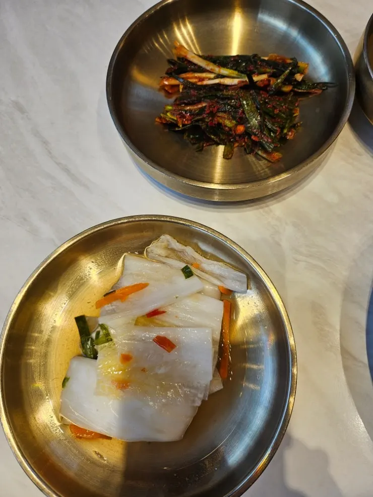 Napa cabbage kimchi and namul among the basic side dishes