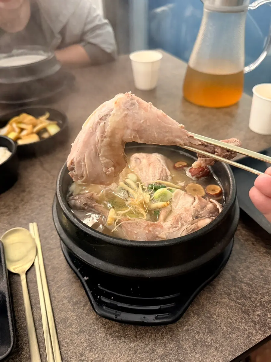 Herbal sous vide samgyetang at Baekheukdam