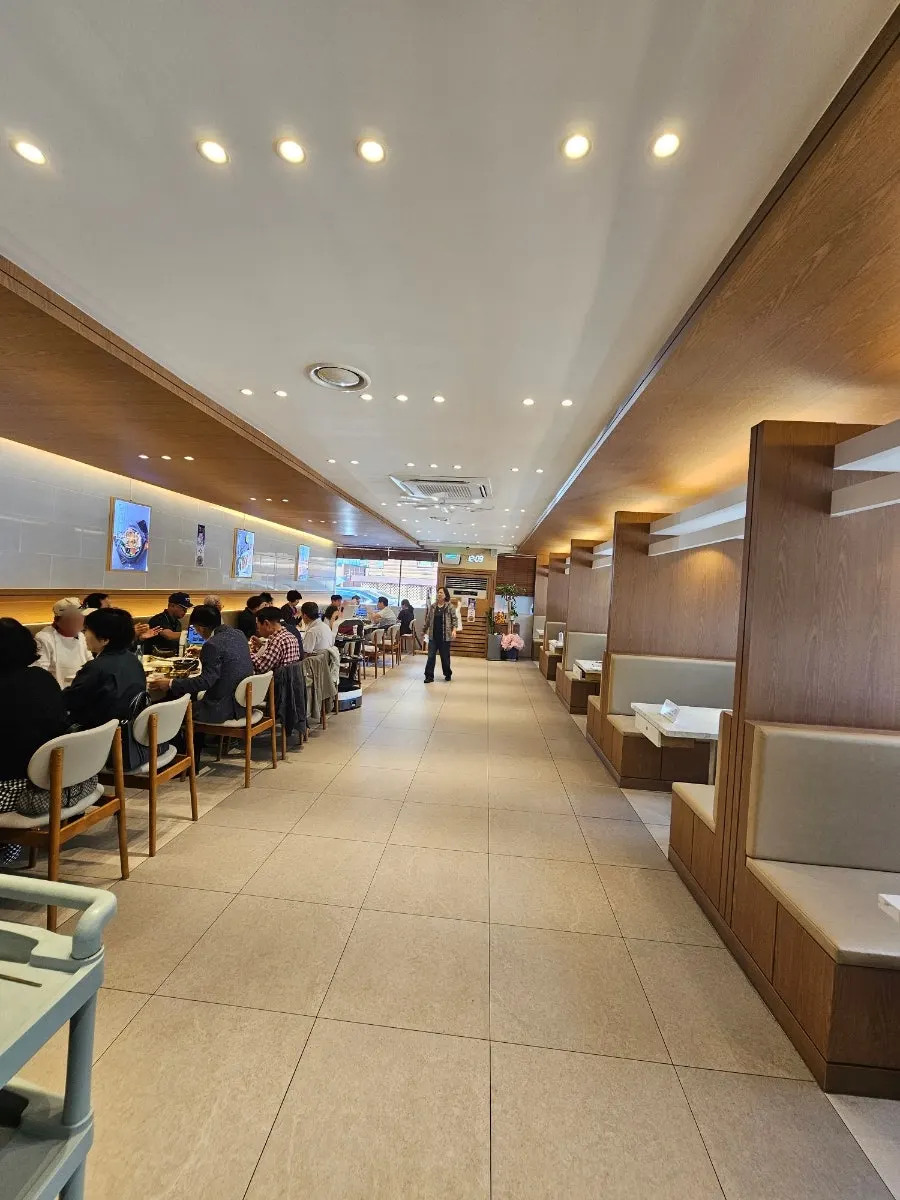 View of the spacious dining room tables