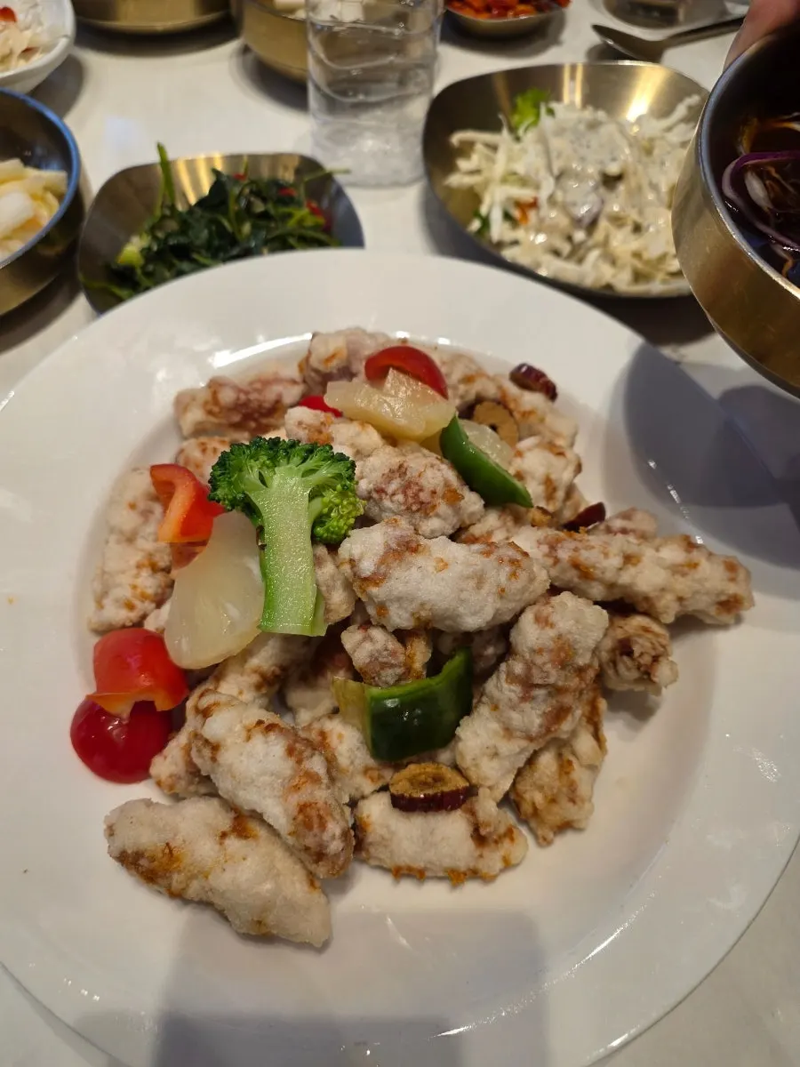Tenderloin sweet and sour pork with a crispy fried coating