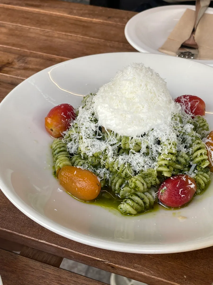 A plate of Basil Marinade Pasta