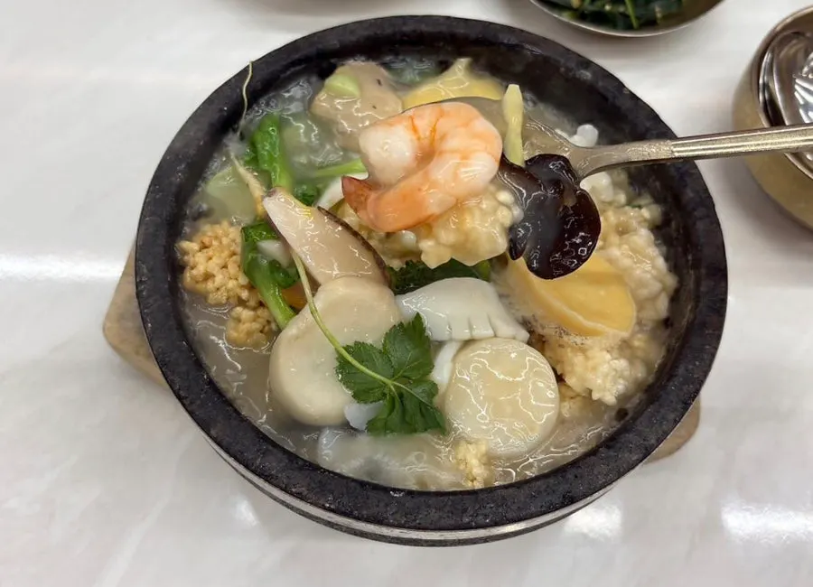 A generously portioned bowl of basic nurungjitang