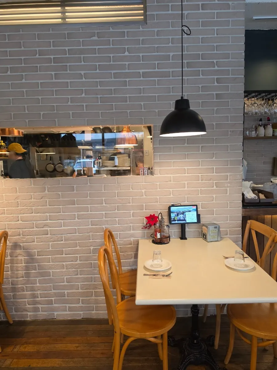 Restaurant space with outdoor terrace tables