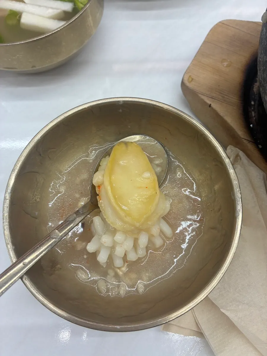 海鮮とおこげが入ったおたま