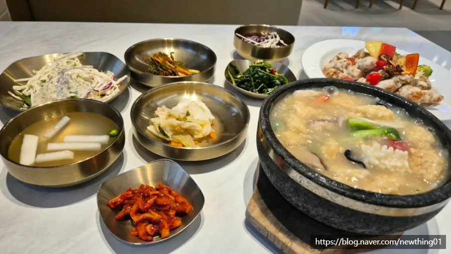 Food set out after ordering at the table