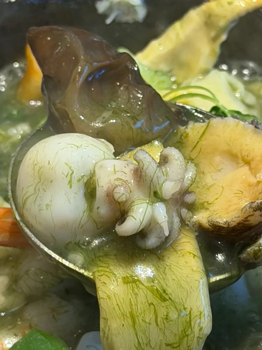 A bowl of maesaengi abalone nurungjitang