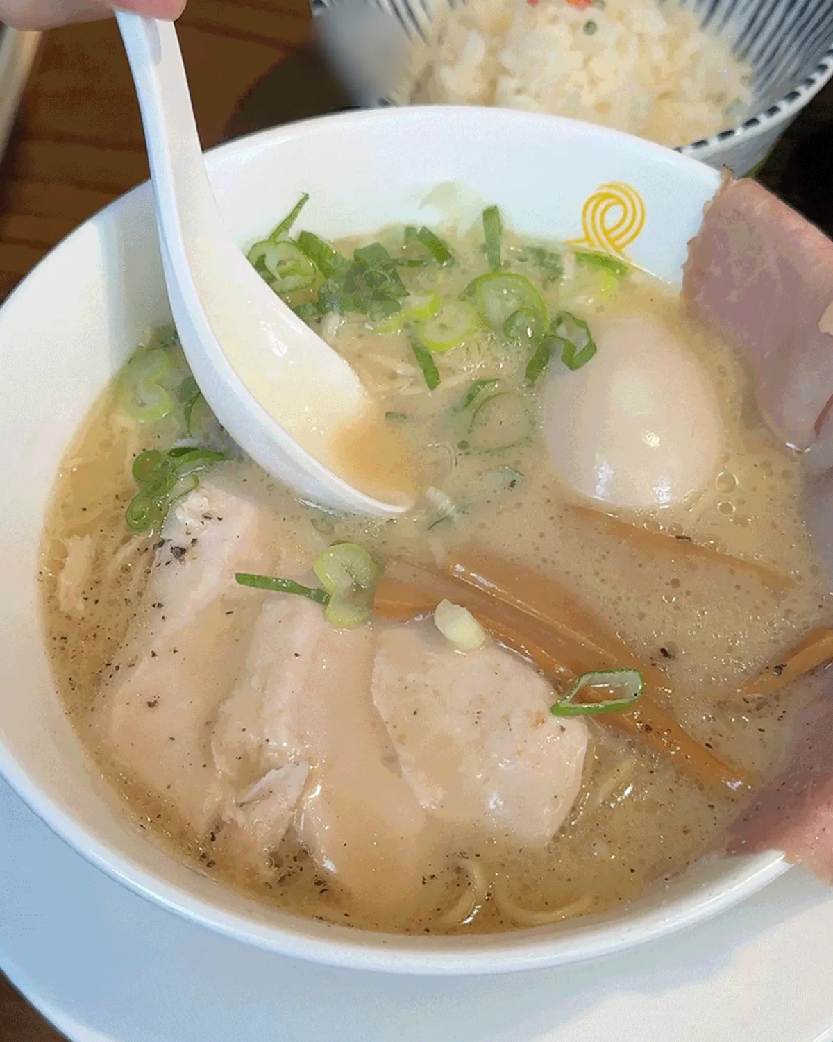 Tori-paitan ramen loaded with toppings