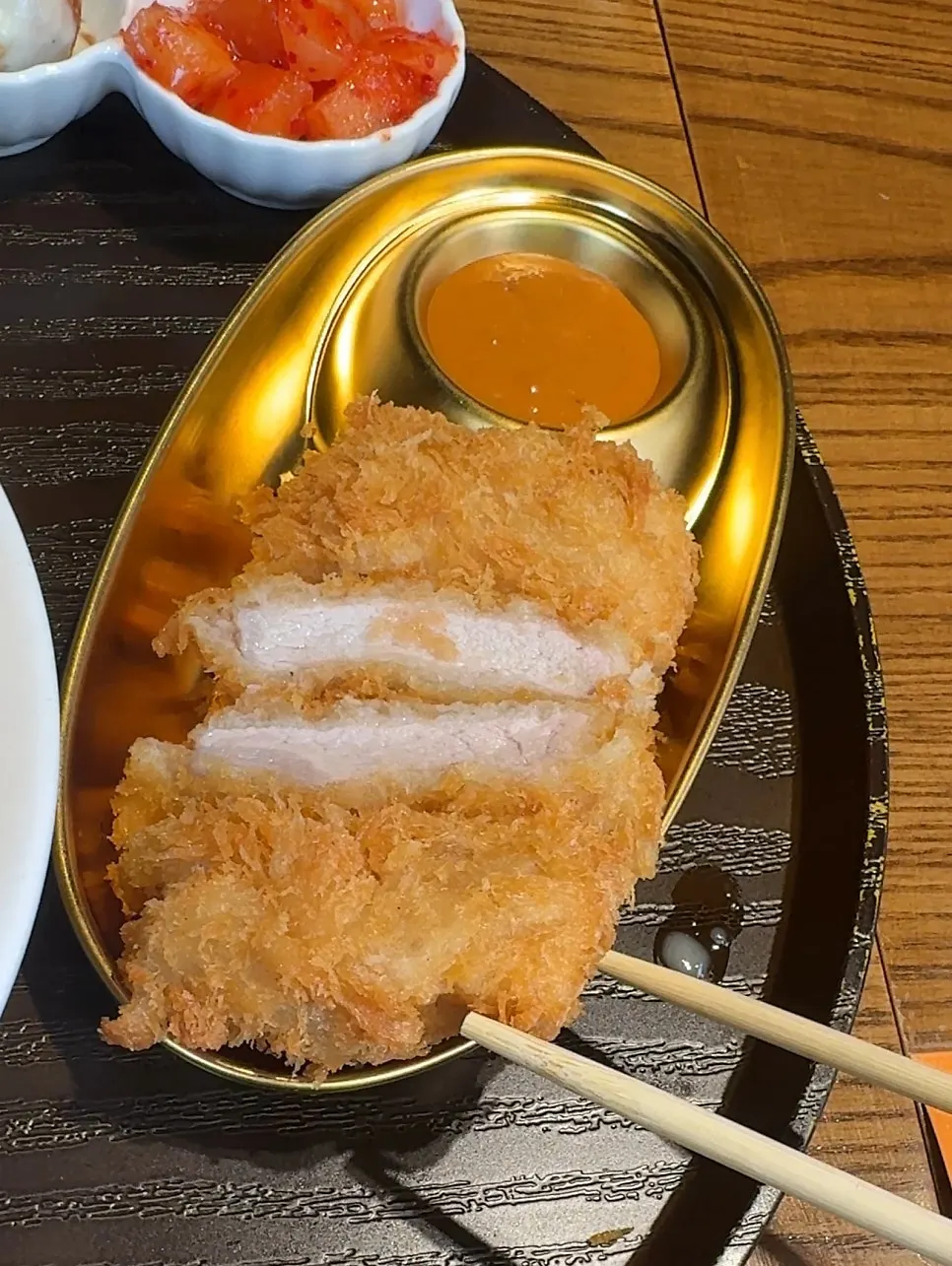 Close-up of ramen noodles and egg topping