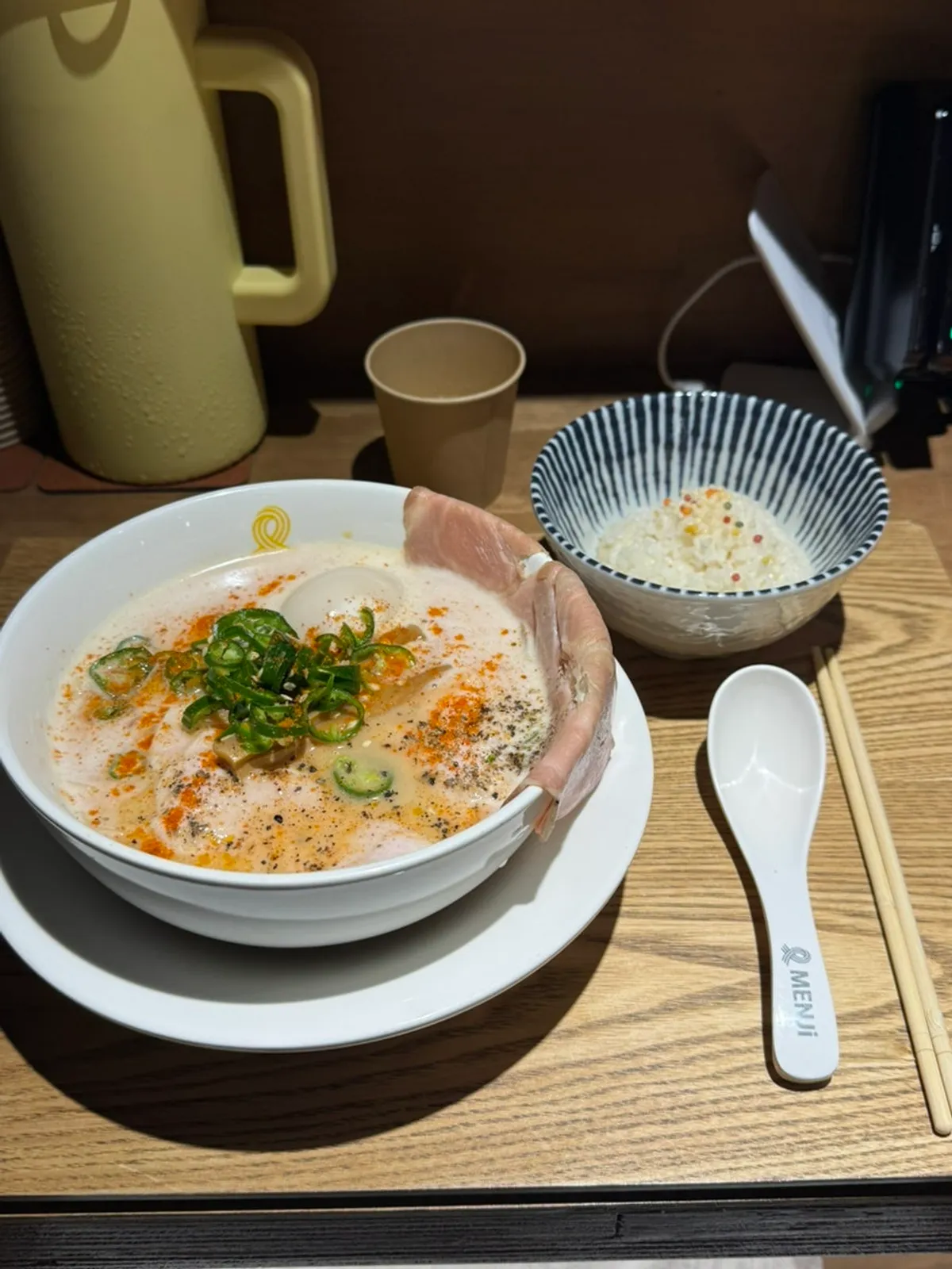 A bowl of tori paitan ramen at Menji Hanam Misa Branch