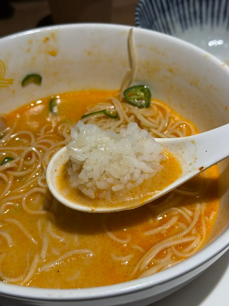 Tori paitan ramen served with mini rice