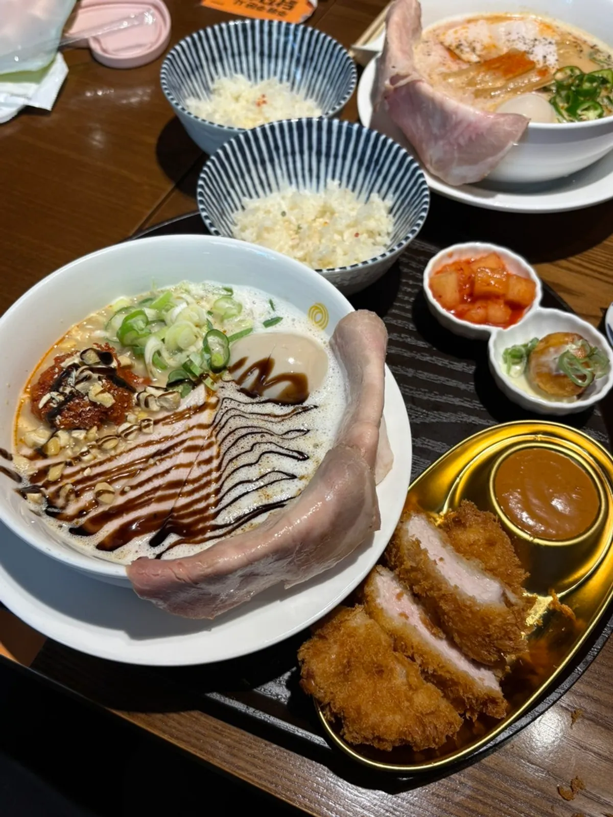 Kara tantanmen and a mini pork loin tonkatsu set