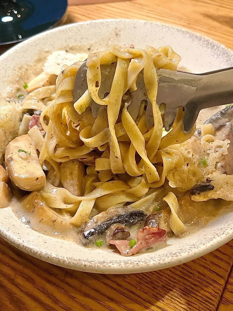 Truffle mushroom pasta with pine mushroom, shiitake, and oyster mushroom