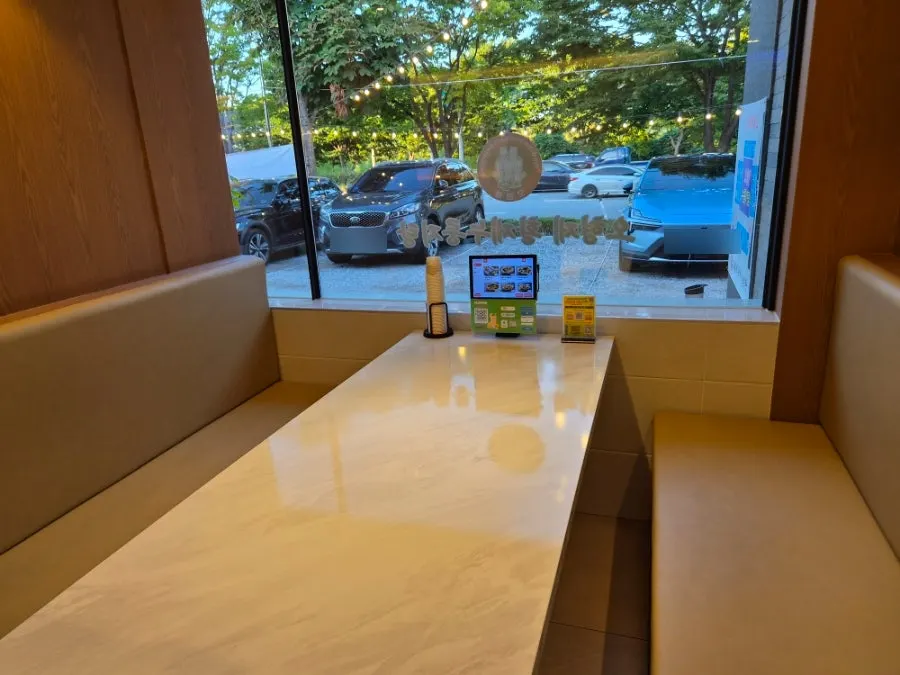 Table seating with generous spacing