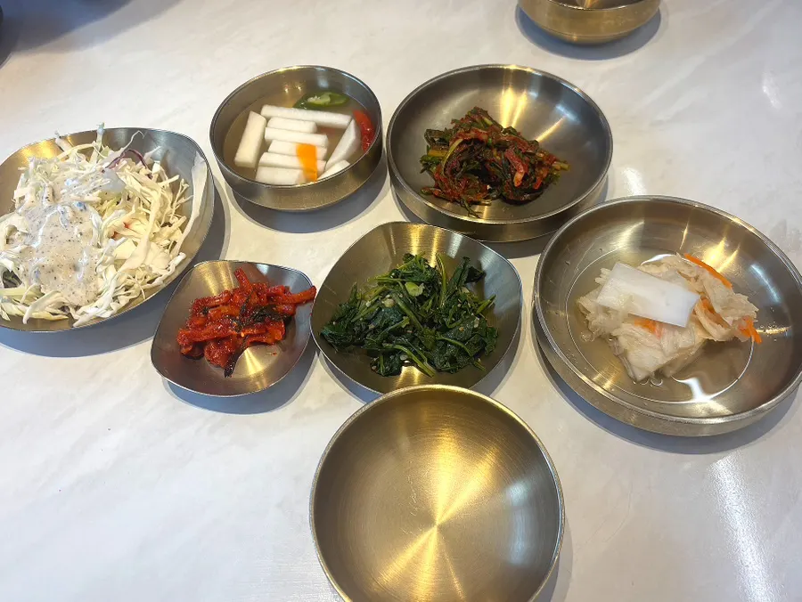 An assortment of side dishes from the self-serve bar