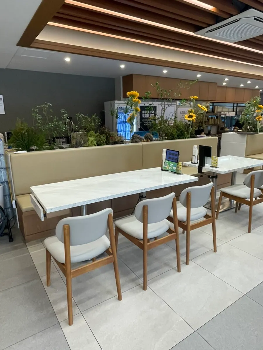 Neatly arranged dining table