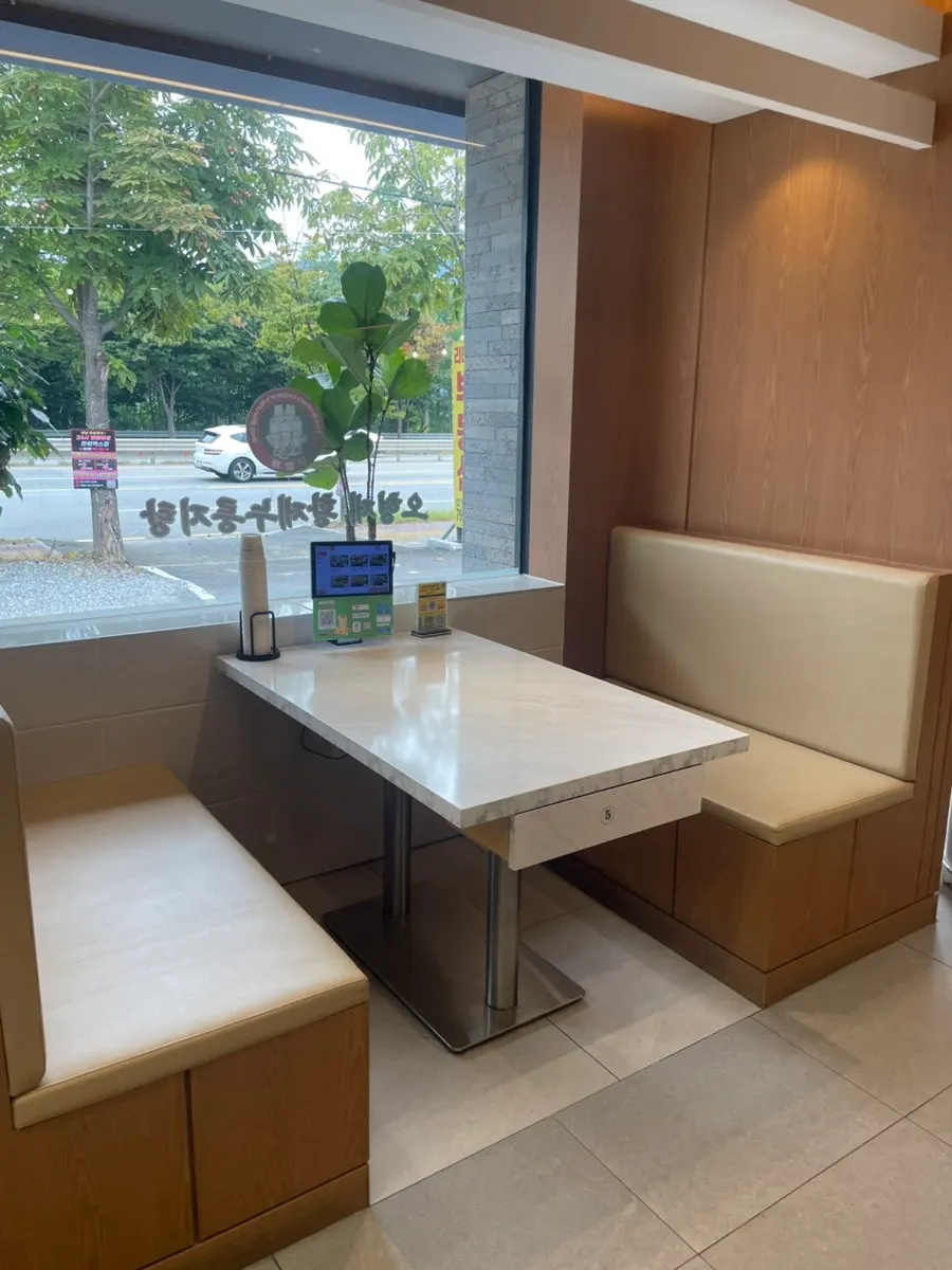 Sofa-style seating by the window