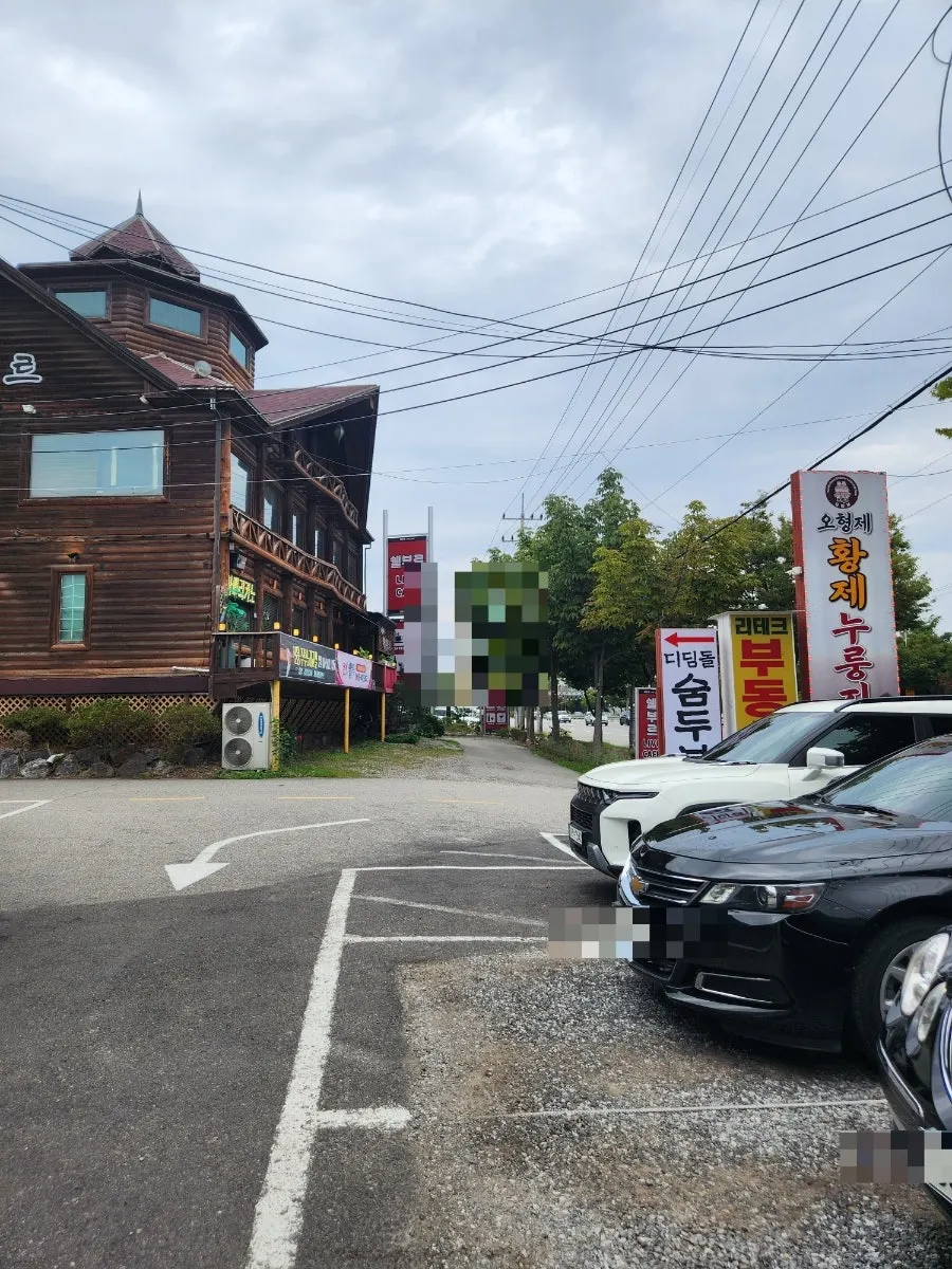 Parking lot in front of the store