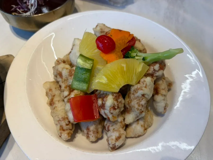 A plate of mini fresh tenderloin tangsuyuk