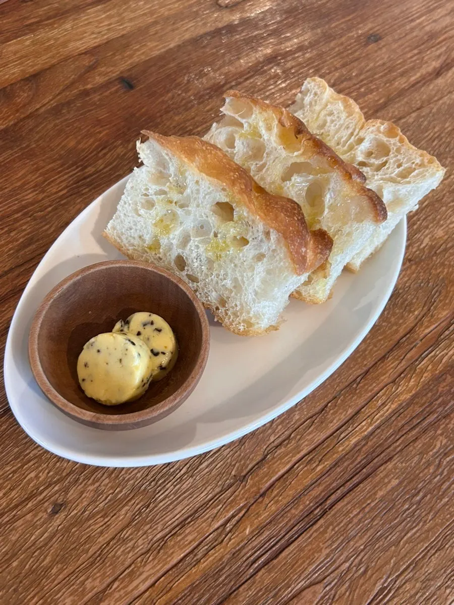 Bokkeriu's pre-meal focaccia and kelp butter