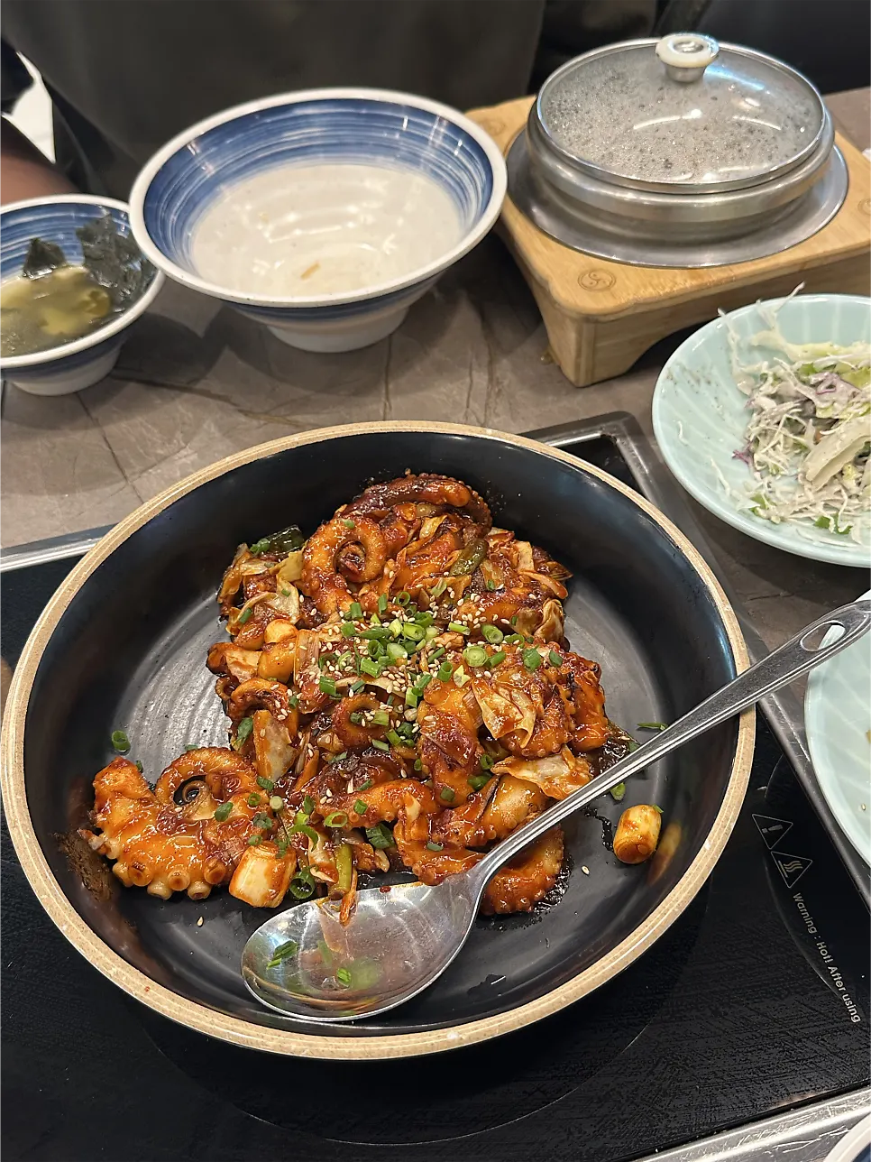 Freshly cooked hotpot rice with sweet pumpkin and beans
