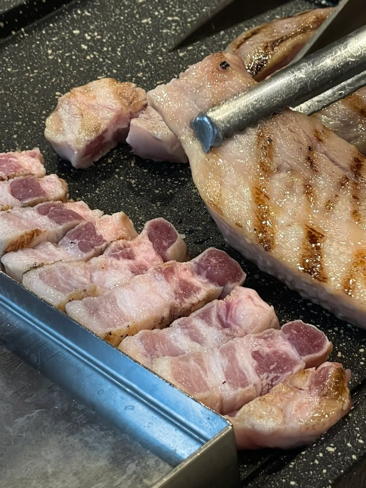 Two servings of pork belly from the couple set