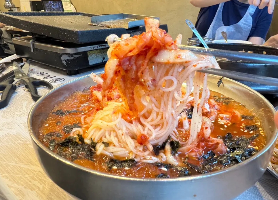 하남돼지집 석계점 식사 마무리 모습
