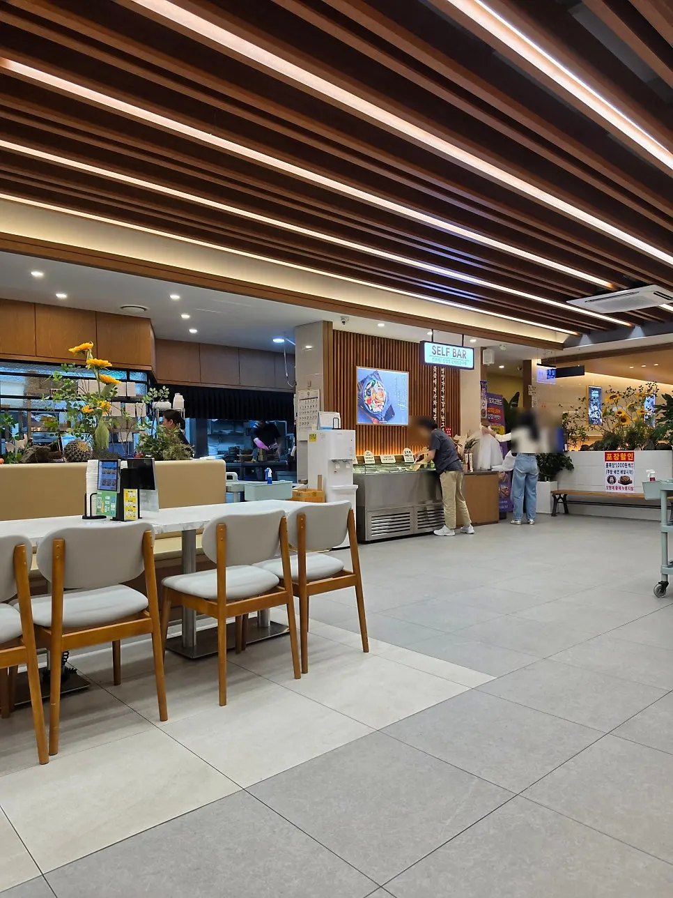 Spacious restaurant interior with multiple tables