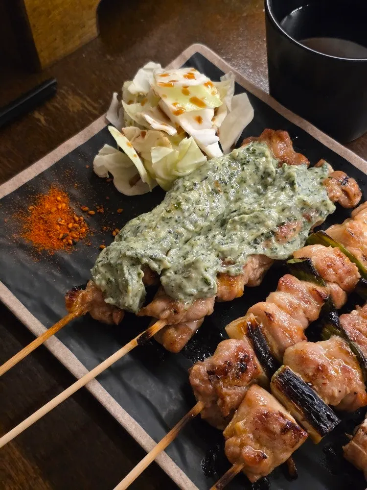닭대파 꼬치와 삿포로 생맥주