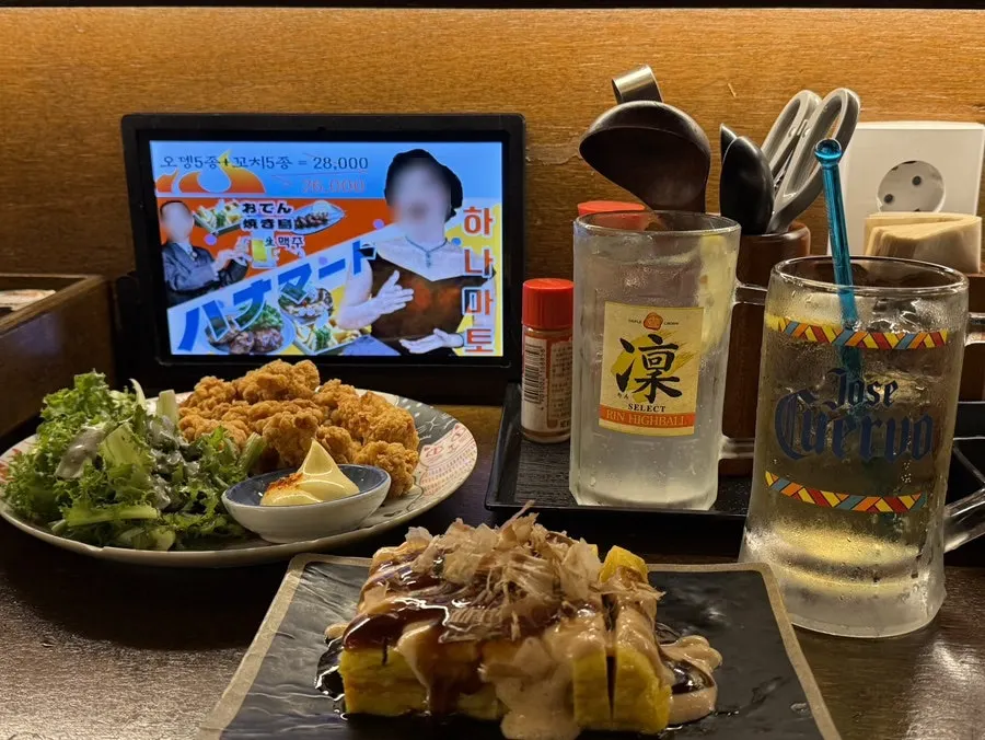 Grilled skewer side dishes at Hanamato's Hyehwa branch
