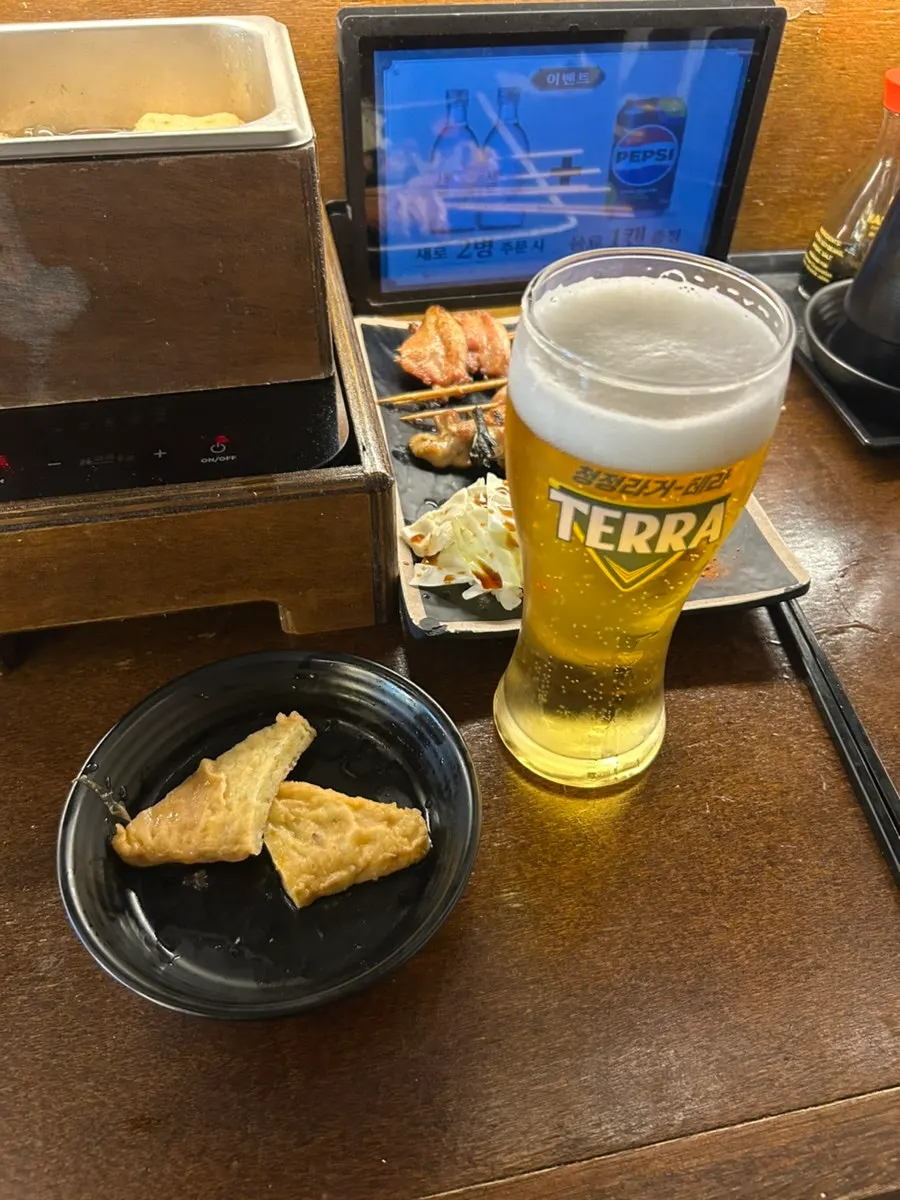 ハイボールと合わせて食べたハナマトの炭火串