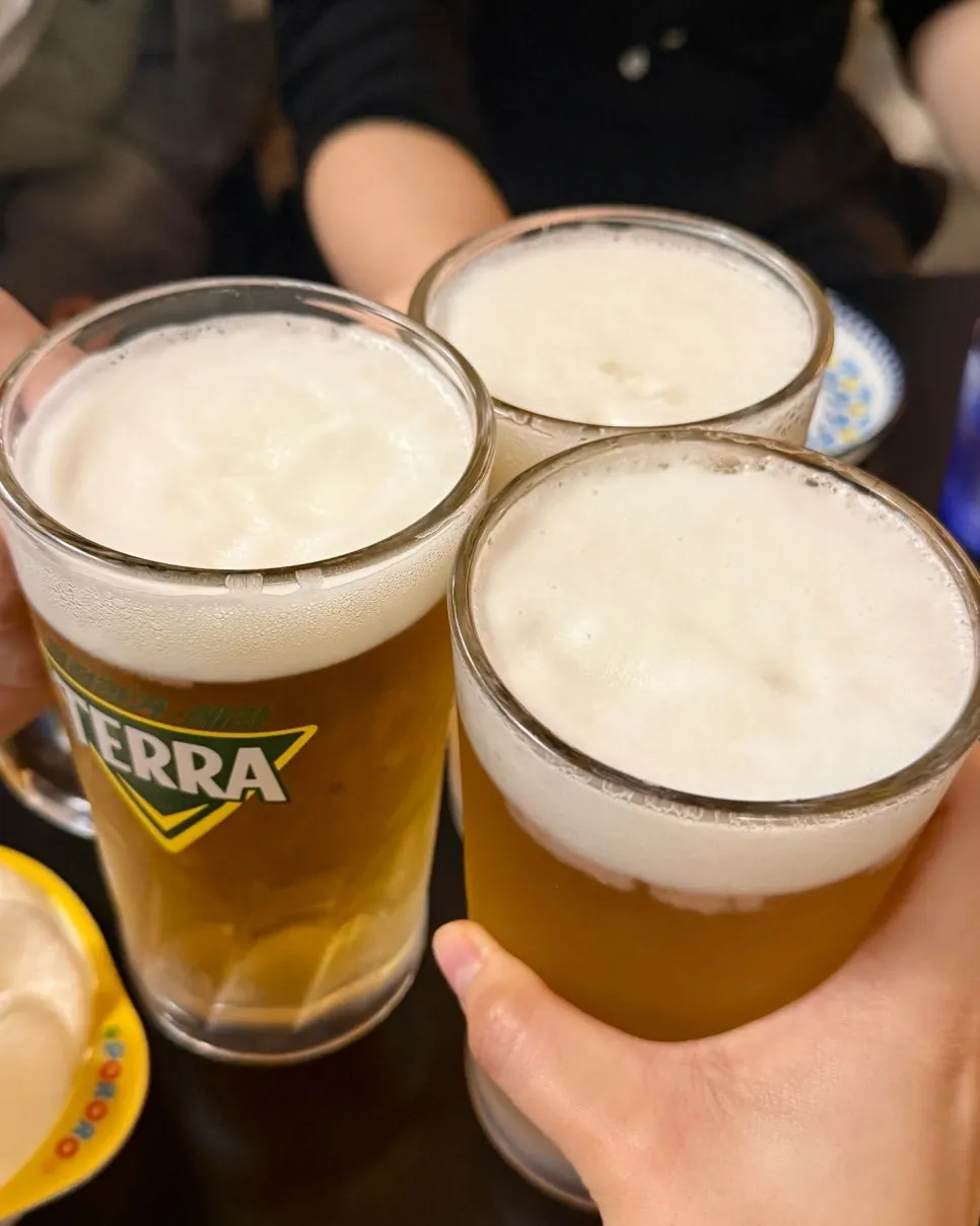 Draft beer enjoyed alongside the bisque pasta