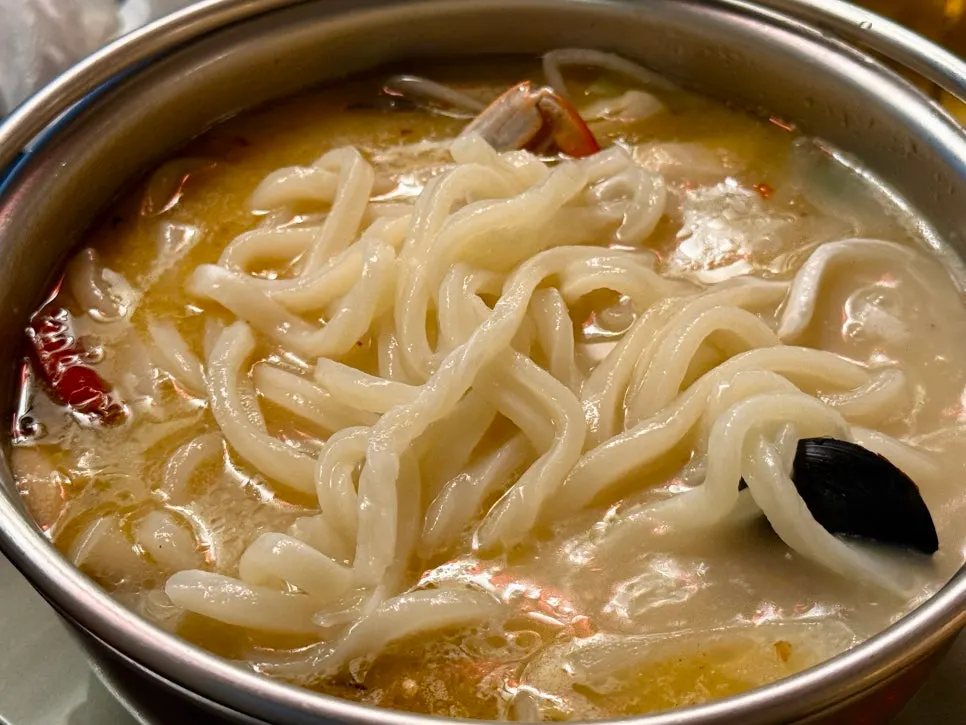 Extra udon noodles ordered to add to the Nagasaki champon