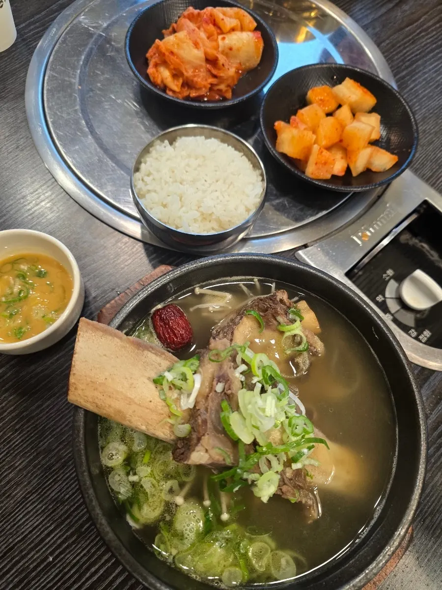 큼직한 갈빗대가 들어간 갈비탕 한 그릇
