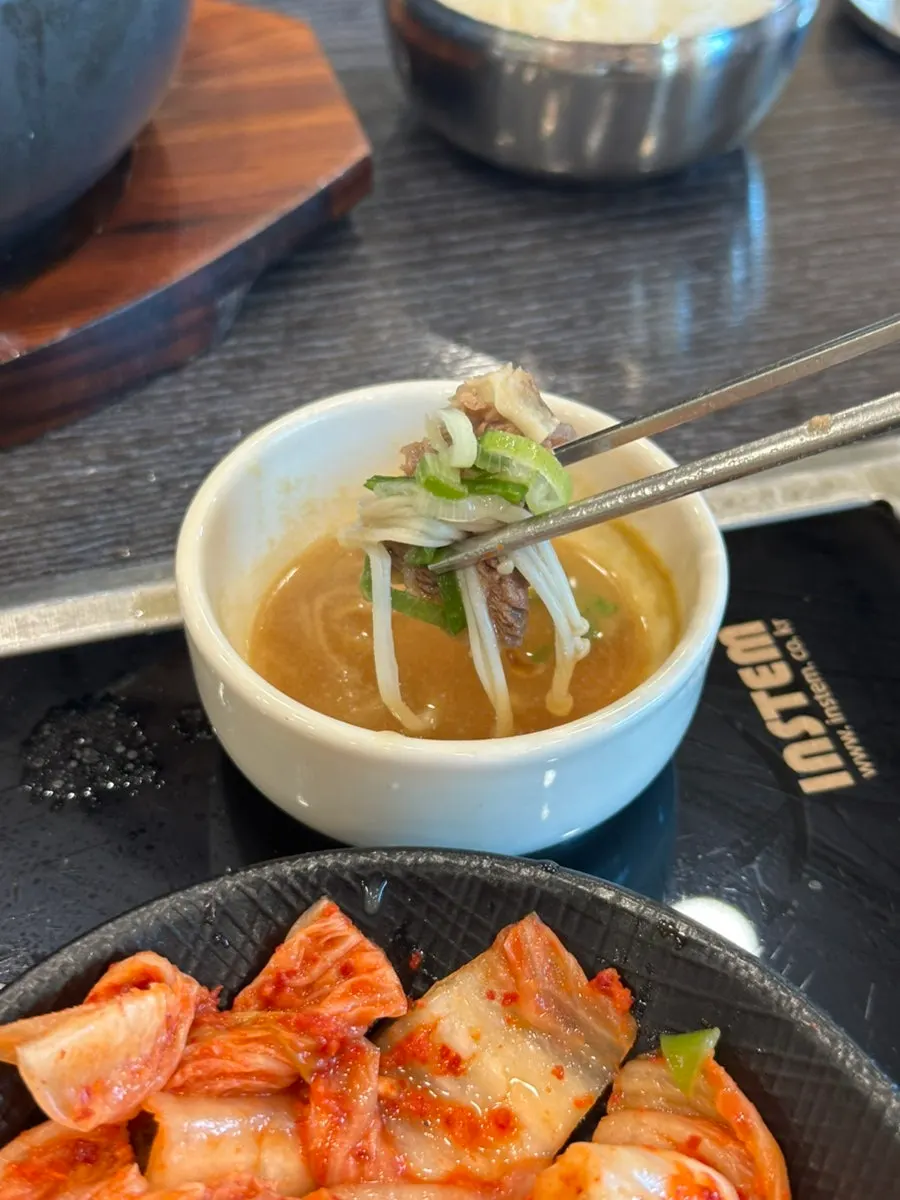 Tender, well-cooked meat from the royal galbitang