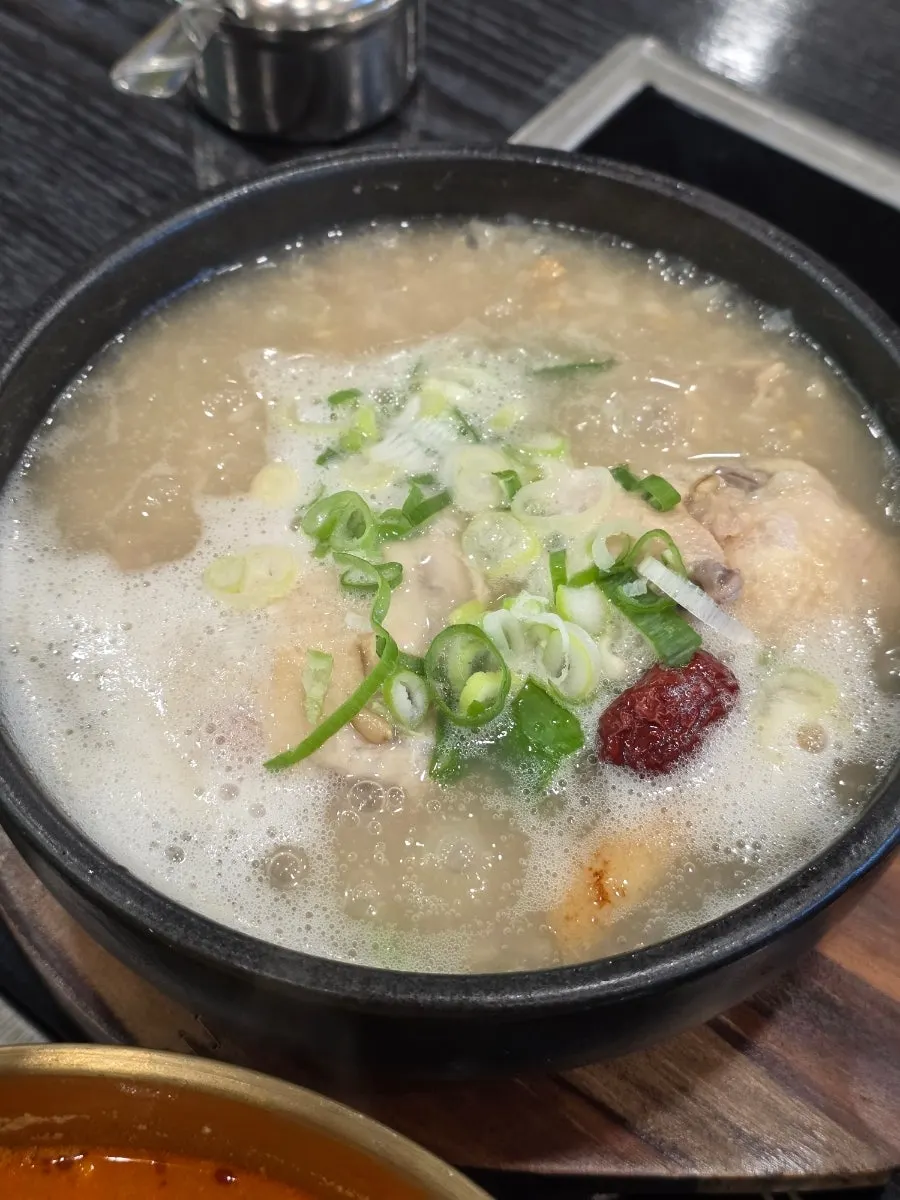 Nurungji baeksuk served in a stone pot