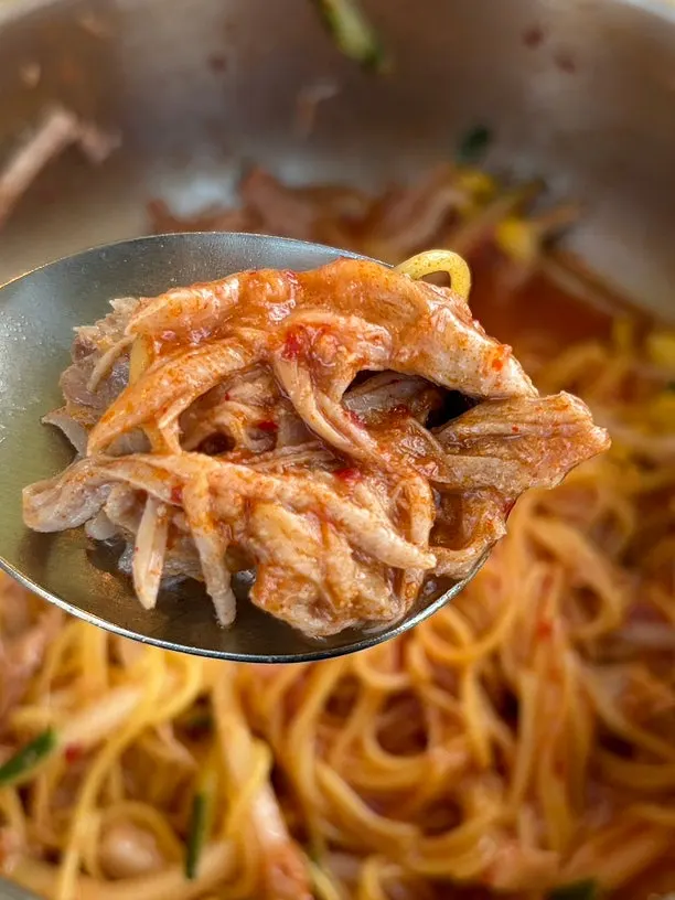 Mixed dongchimi bibim noodles