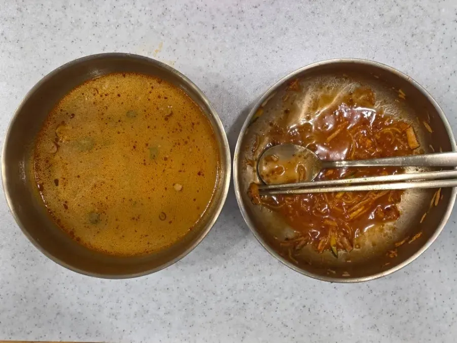 마라고기국수와 동치미비빔국수 한 상