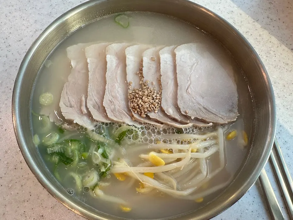 Self-serve bar with kimchi and radish-chili pickles
