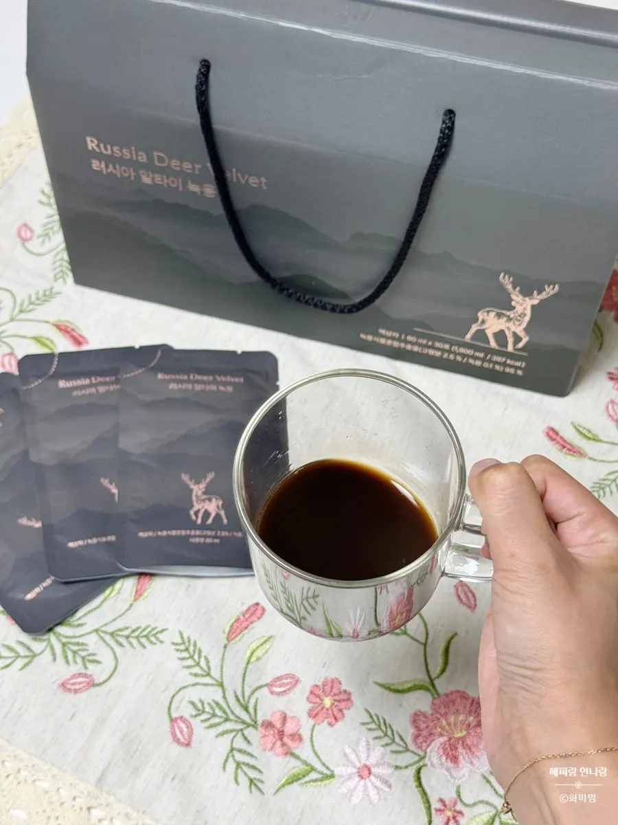 Deer antler juice box prepared as a holiday gift