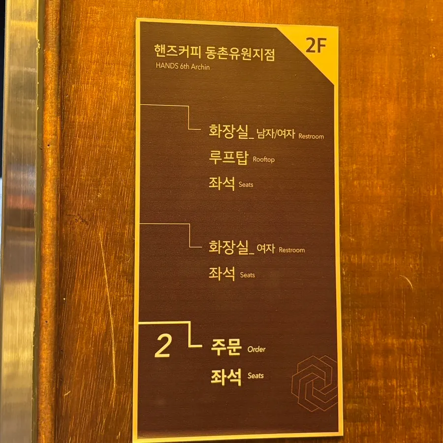 핸즈커피 동촌유원지점 층별 안내