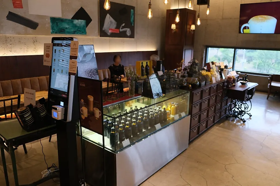 Dessert showcase at Hands Coffee