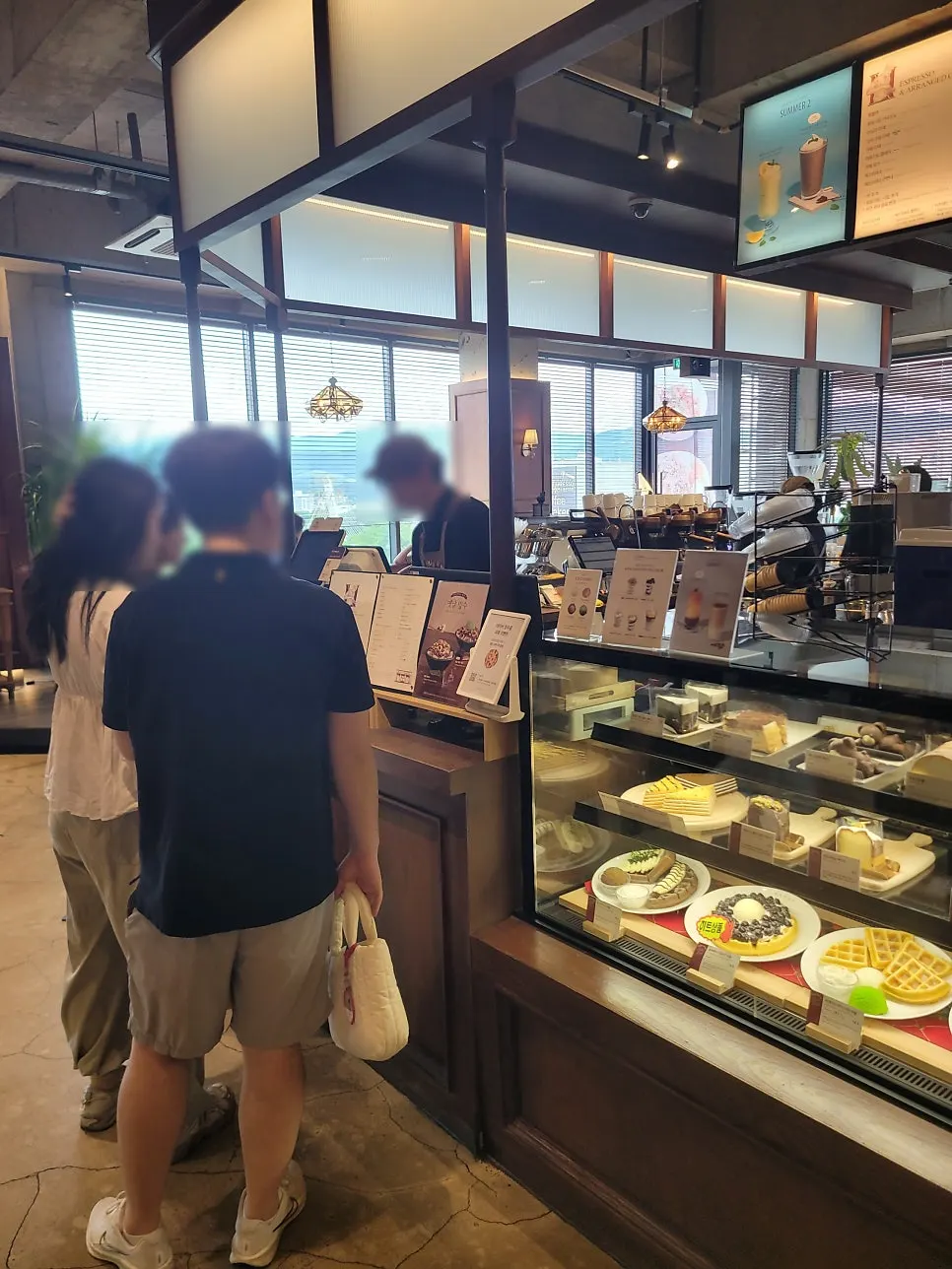 Stairway leading up to the 2nd-floor ordering area