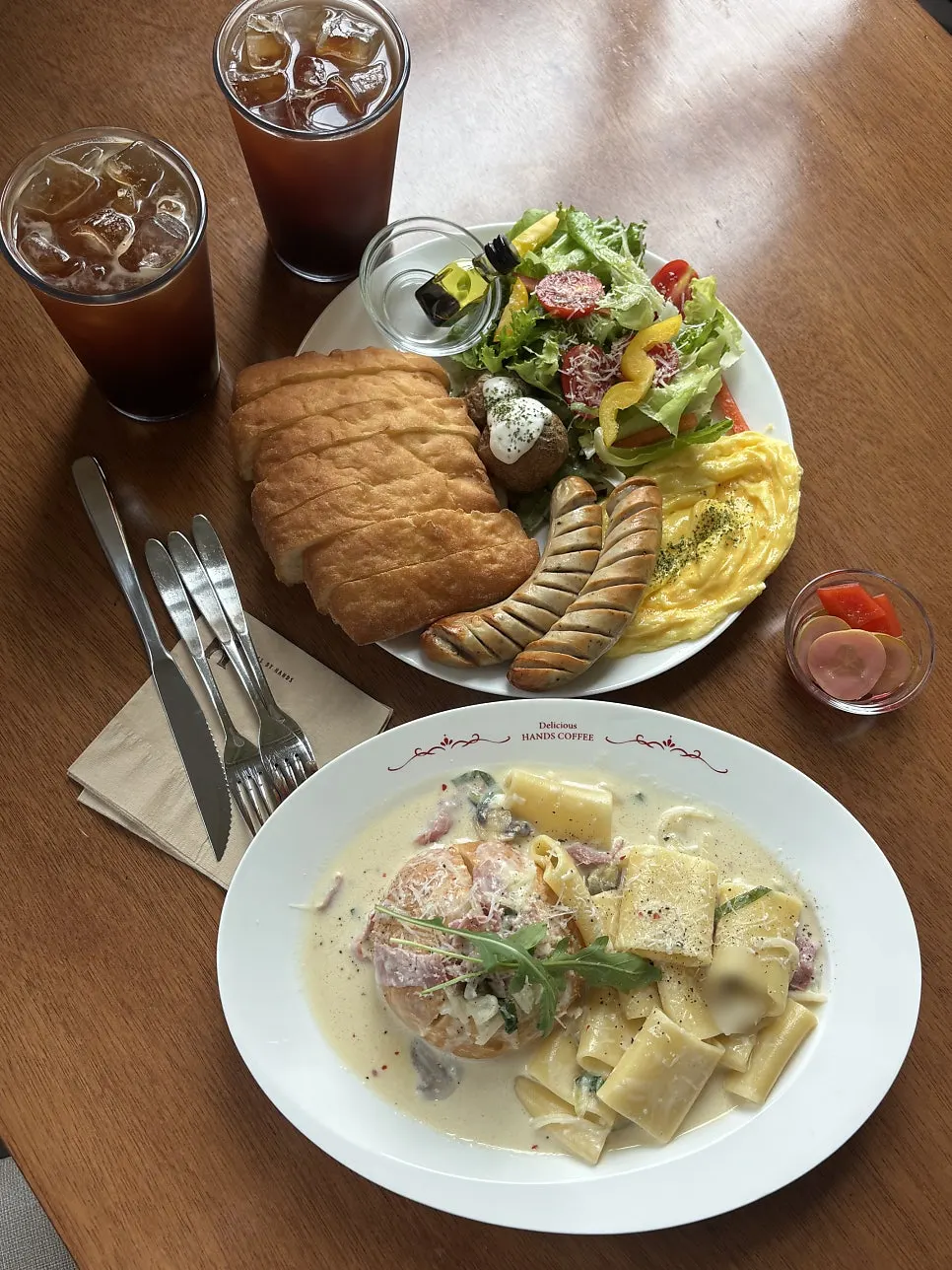 注文したブランチと食事メニュー