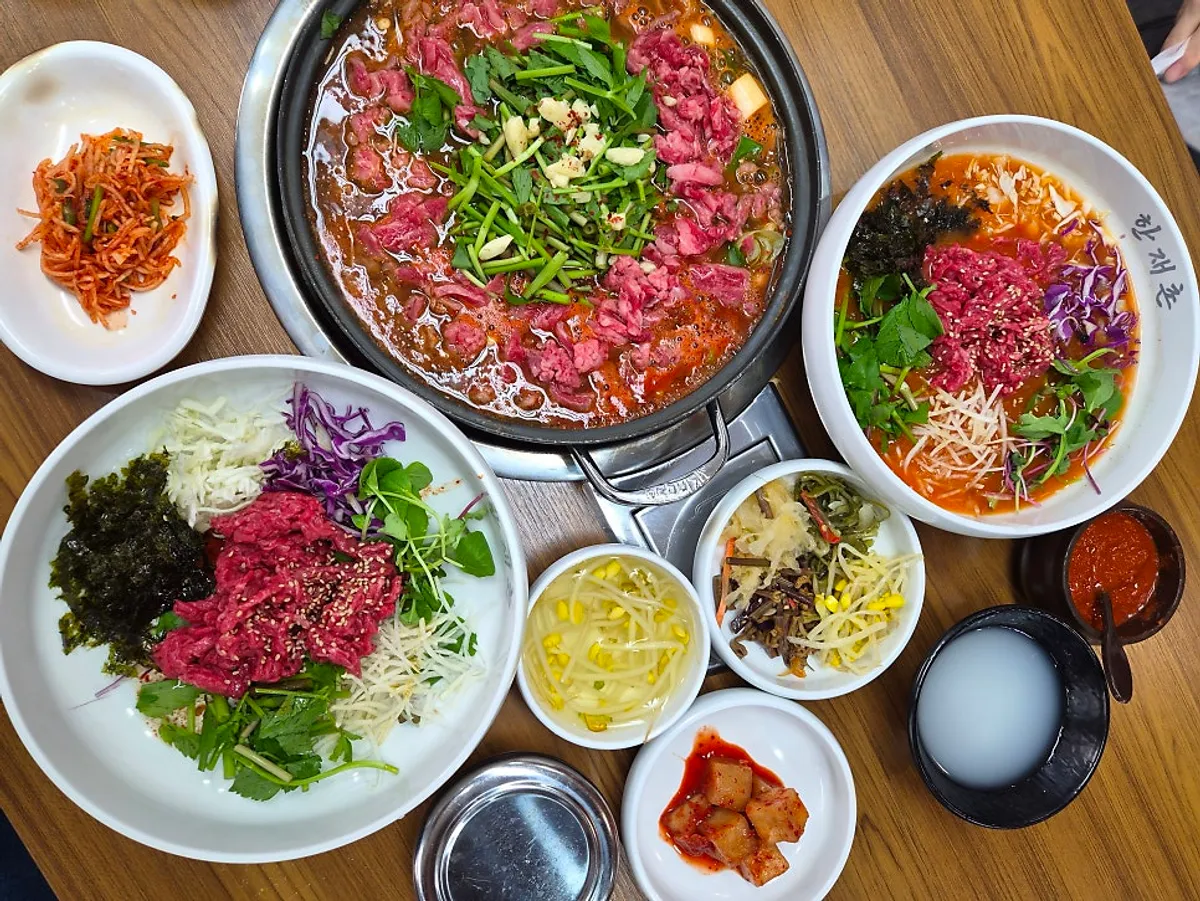구미 인동 한재촌 구미본점 식사 메뉴 상차림