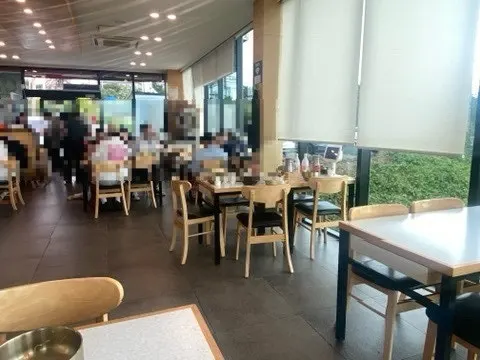 Entrance area of Handam Guksu on a rainy day