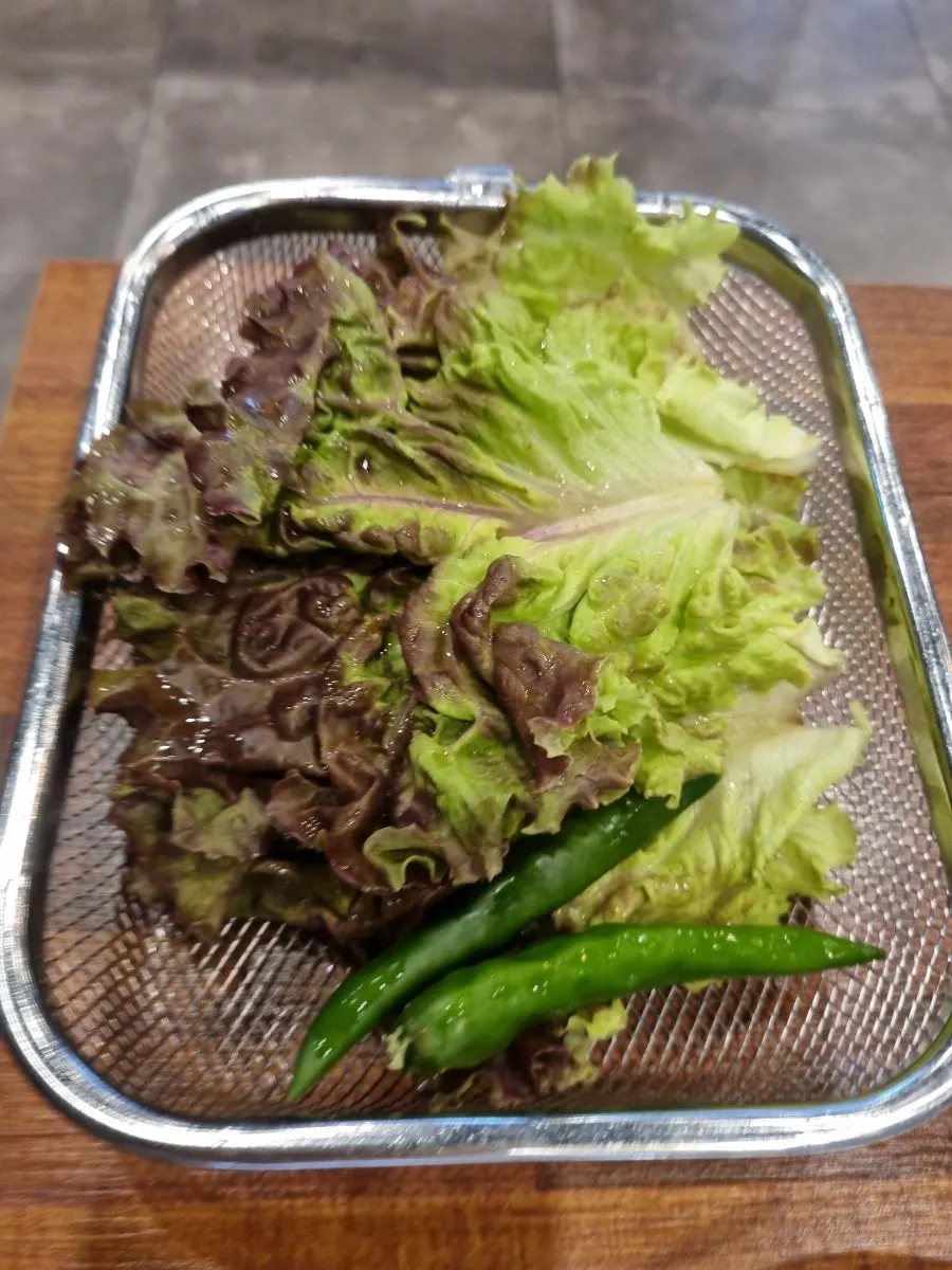 곁들임으로 나온 야채쫄면
