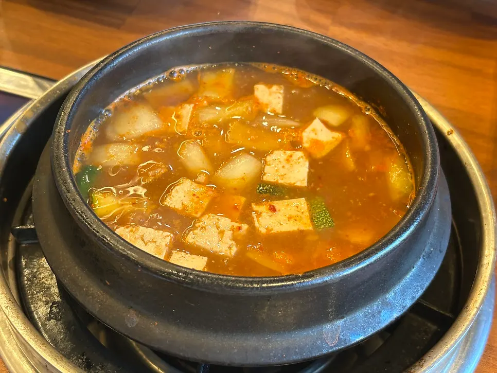 Free doenjang jjigae, spicy and rich